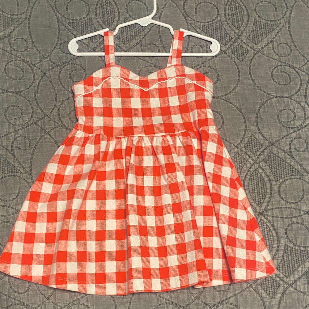 Janie and Jack Red and White Gingham Dress